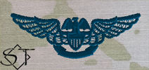 OCP Navy Aviation Maintenance Officer Embroidered Badge-Space Blue