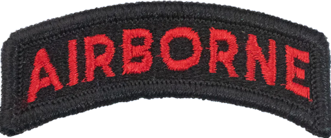 Airborne Tab Black/Red Letters Airborne Tab Black/Red Letters