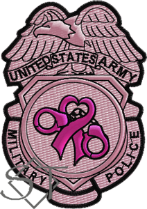 US Army Military Police Badge Patch-Breast Cancer Awareness US Army Military Police Badge Patch-Breast Cancer Awareness