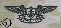 OCP Navy Aviation Warfare Embroidered Badge-Black