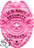US Navy Security Forces Badge-Metal Pink Breast Cancer Awareness