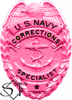 US Navy Corrections Specialist Badge-Metal Pink Breast Cancer Awareness