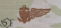 OCP Navy Navy Balloon Pilot Embroidered Badge-Spice Brown