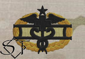 Master Combat Medic Badge 2nd Award-OCP Black Master Combat Medic Badge 2nd Award-OCP Black