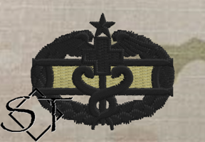 Combat Medic Badge 2nd Award-OCP Black Combat Medic Badge 2nd Award-OCP Black