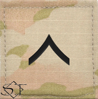 Army Rank Insignia-E2 PV2 Private Pre-Folded 2x2 rank without Velcro Army Rank Insignia-E2 PV2 Private Pre-Folded 2x2 rank without Velcro