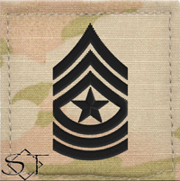 Army Rank Insignia-E9 SGM Sergeant Major Pre-Folded 2x2 rank without Velcro Army Rank Insignia-E9 SGM Sergeant Major Pre-Folded 2x2 rank without Velcro
