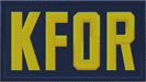 Brassard/Duty Identifier Tab KFOR Kosovo Forces Dark Blue and Yellow Brassard/Duty Identifier Tab KFOR Kosovo Forces Dark Blue and Yellow