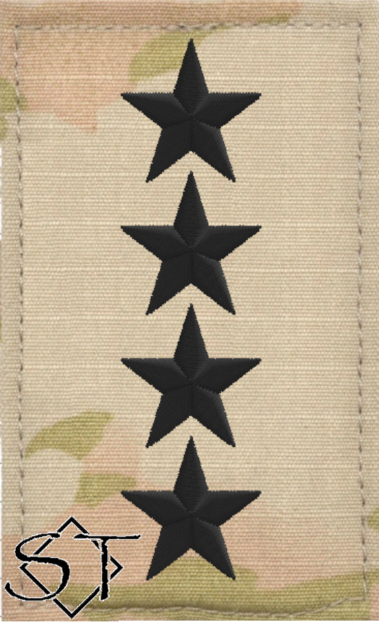 Army Rank Insignia-O10 GEN General Velcro