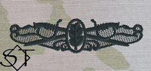 OCP Navy Surface Warfare Nurse Corps Embroidered Badge-Black