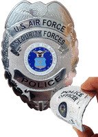 US Air Force Civilian Defender Police/Security Guard Badge - Flex style with velcro