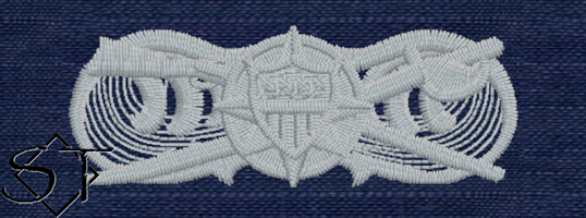 USCG Advanced Coxswain for Law Enforcement Insignia ODU Silver USCG Advanced Coxswain for Law Enforcement Insignia ODU Silver