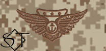 NWUII AOR1 USMC Combat Aircrew Insignia Embroidered-Desert