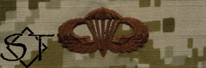 NWUII AOR1 Navy Basic Parachutist Embroidered Badge-Desert
