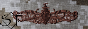 NWUII AOR1 Navy Surface Warfare Officer Embroidered Badge-Desert