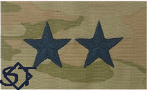 Space Force OCP O8 Maj Gen Cap Rank Insignia Sew-On (Pair) Point-to-Point