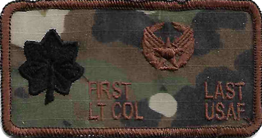 ABS-G USAF Name Tag with Commanders Insignia and Rank MultiCam OCP